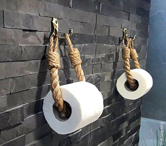 Держатель туалетной бумаги из верёвки